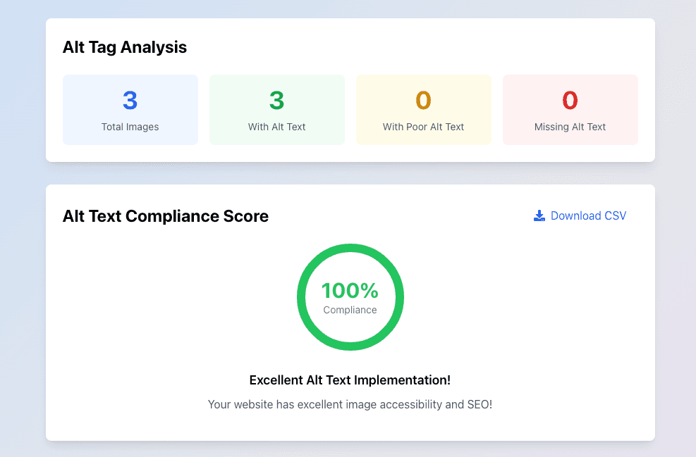 Example of alt checker tool